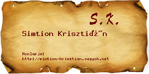 Simtion Krisztián névjegykártya
